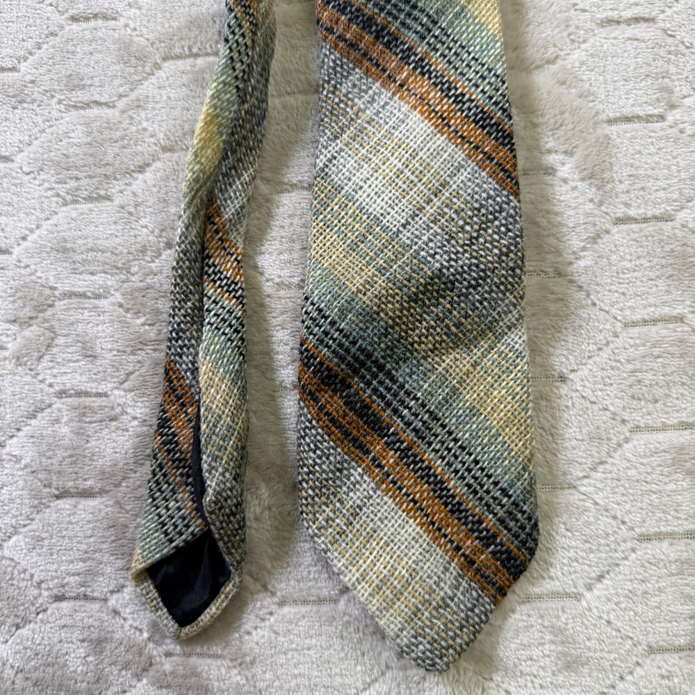 VTG‎ Austin Reed Wool Tie Gray Plaid 58 Inches